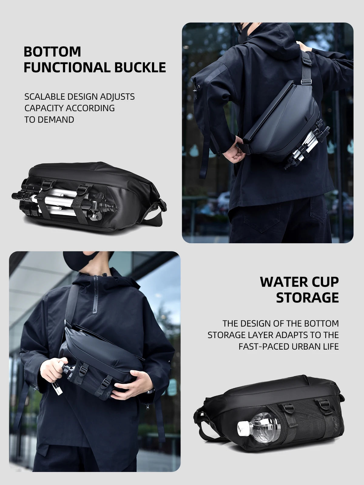 Men's Waterproof Sling Bag | Casual Crossbody Chest Bag