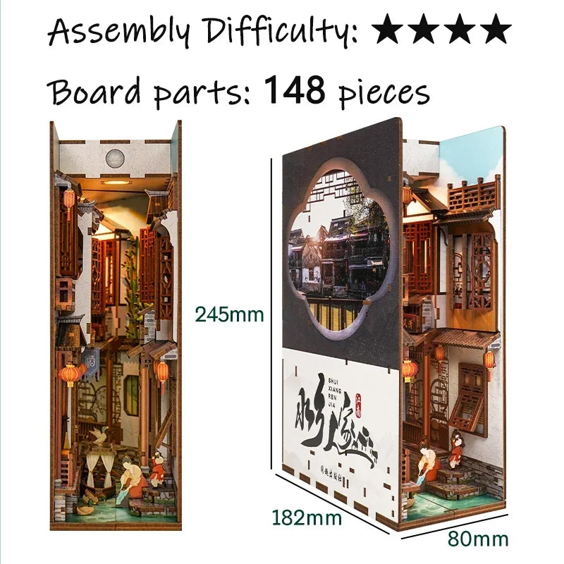 Kits insertables de estantería de madera para rincones de lectura (DIY) | Decoración miniatura creativa