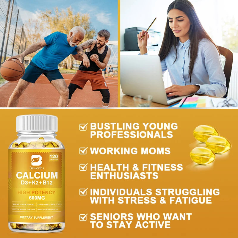 Vitamin D3 Calcium Capsules for Bone & Heart Health Support