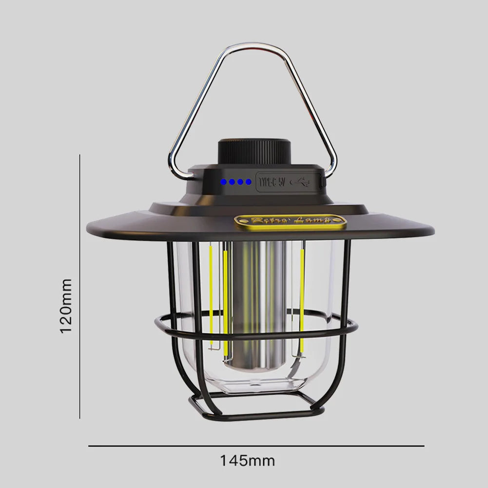 Linterna de camping retro LED | Luz regulable impermeable para tiendas de campaña