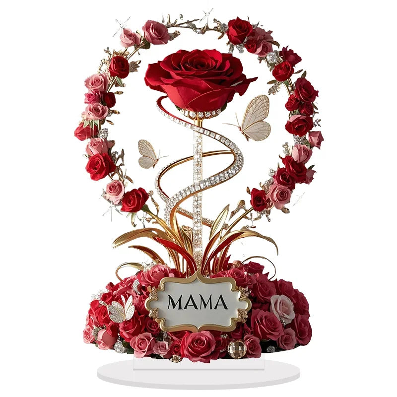 8-inch Flat Acrylic Rose Stand | Perfect Gift for Mom