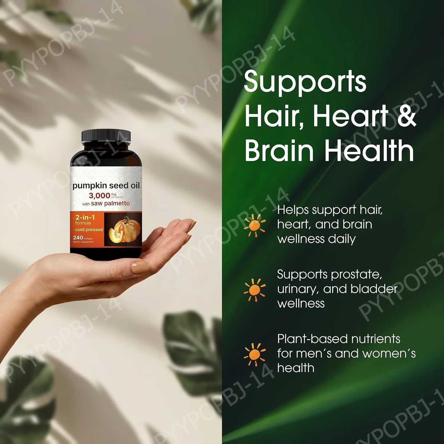 Cold Pressed Pumpkin Seed Oil Softgels | 240 Count Supplement