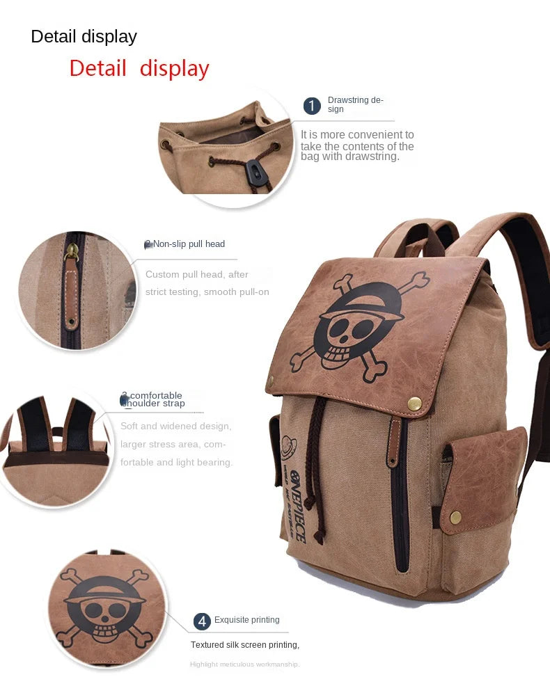 Large Capacity Cartoon Anime Canvas Backpack | Perfect for Fans