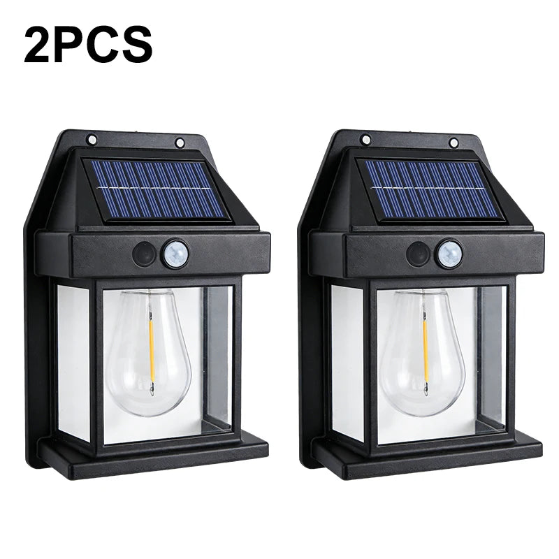 Outdoor Solar Wall Lights | Waterproof with 3 Lighting Modes
