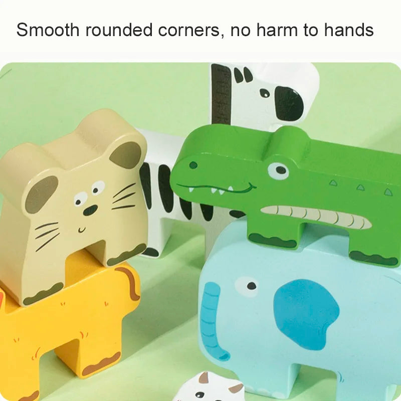 Educational Wooden Animal Stacking Block Game | Enhance Cognitive Skills