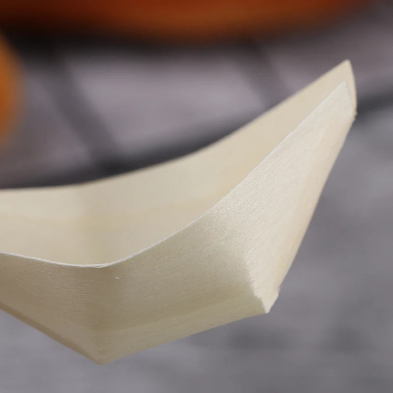 50 Platos Desechables de Madera para Sushi | Elegante Experiencia Culinaria