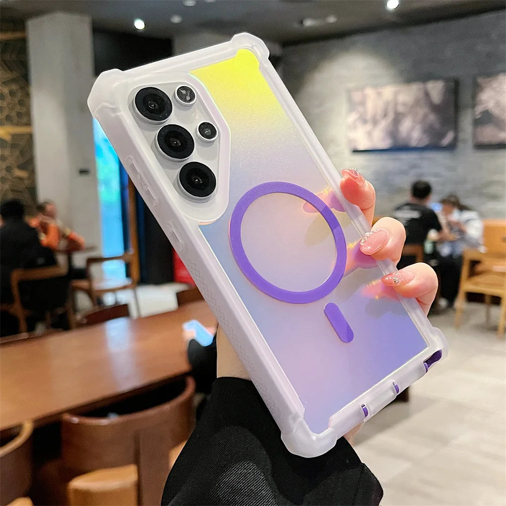 Luxury Shockproof Magnetic Color Changing Case for Samsung Devices