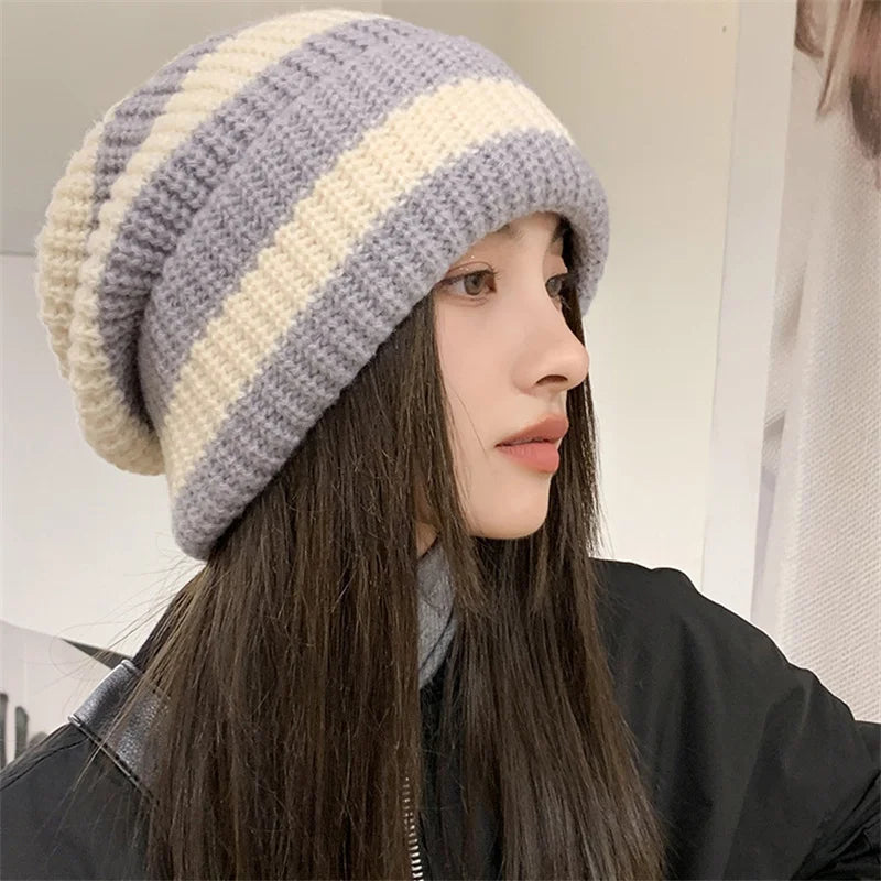 Unisex Winter Knitted Beanie Hat | Trendy Casual Cotton Bonnet