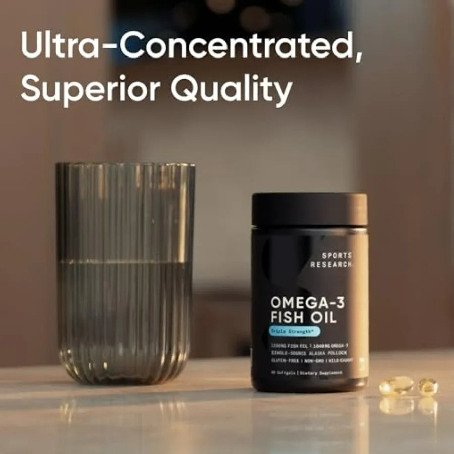 Triple Strength Omega-3 Fish Oil Supplement | Sustainable Pollock Oil