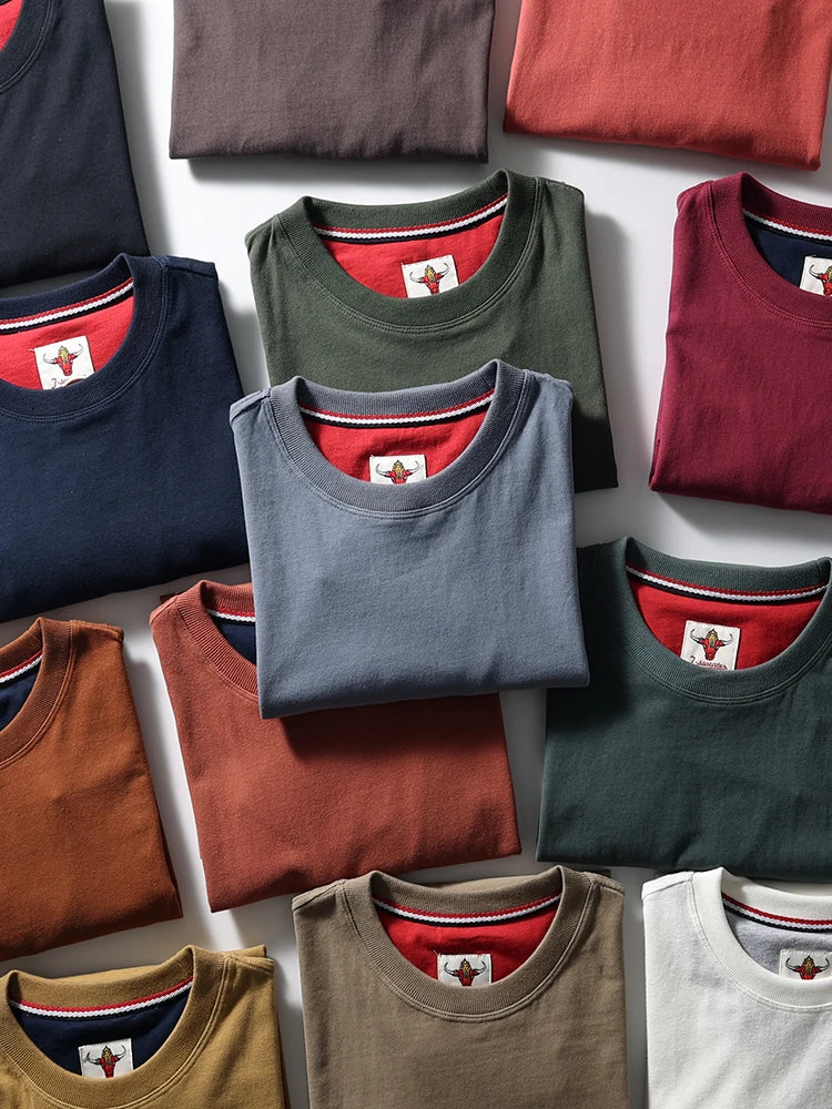 Men's Retro Solid Color Short Sleeve T-shirt | Summer Fashion Top