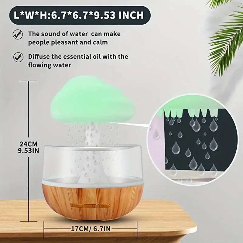 Ultrasonic Colorful Aromatherapy Humidifier | Cloud Rain Diffuser