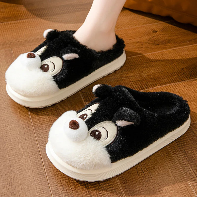 Women's Cozy Cartoon Plush Corduroy Slippers | Fun Indoor Footwear