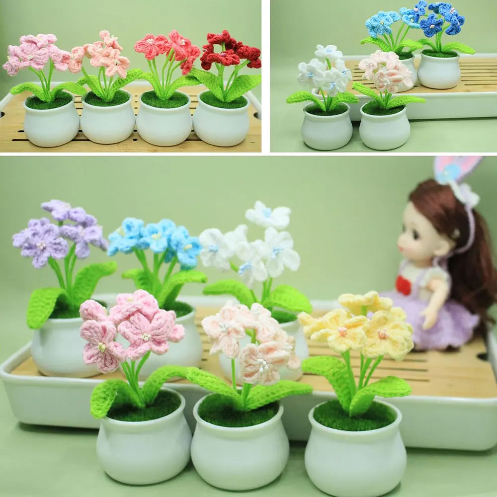 Flores de ganchillo de girasol y tulipán tejidas a mano | Encantadora decoración para el hogar