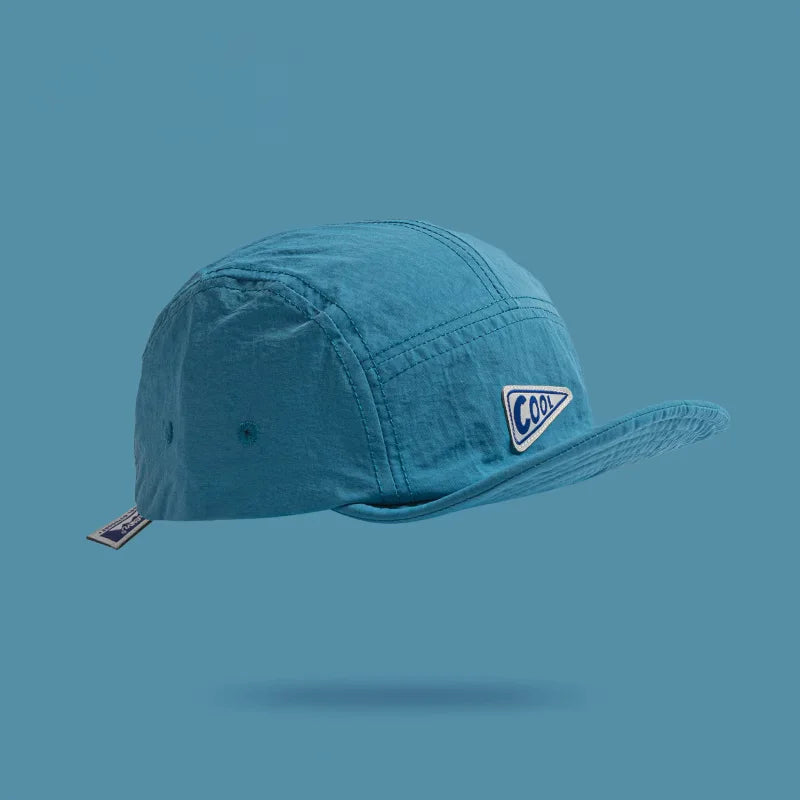 Unisex Vintage 5 Panel Embroidered Short Brim Cap | Quick Dry Hat