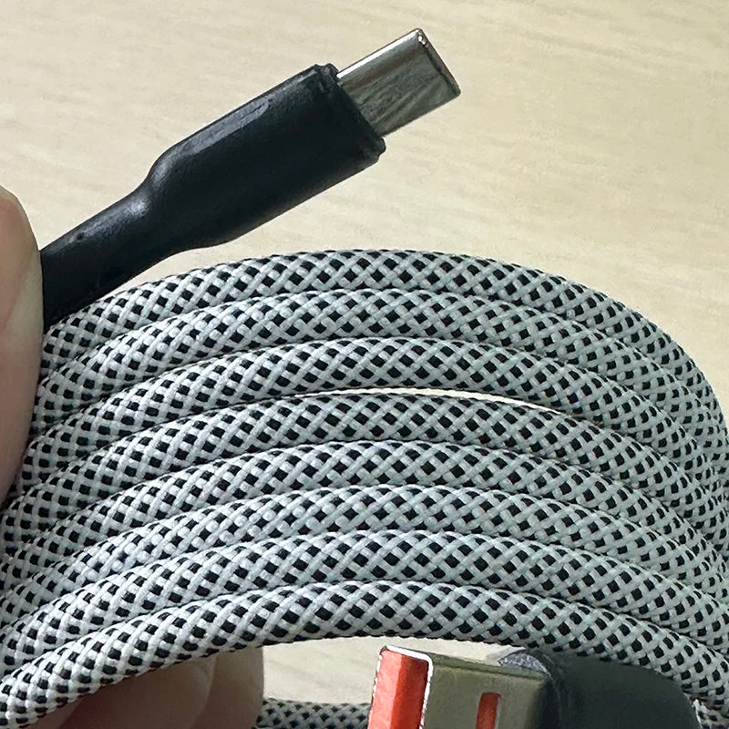 Magnetic Braided USB Type-C Car Charging Cable - 6A Data Transfer