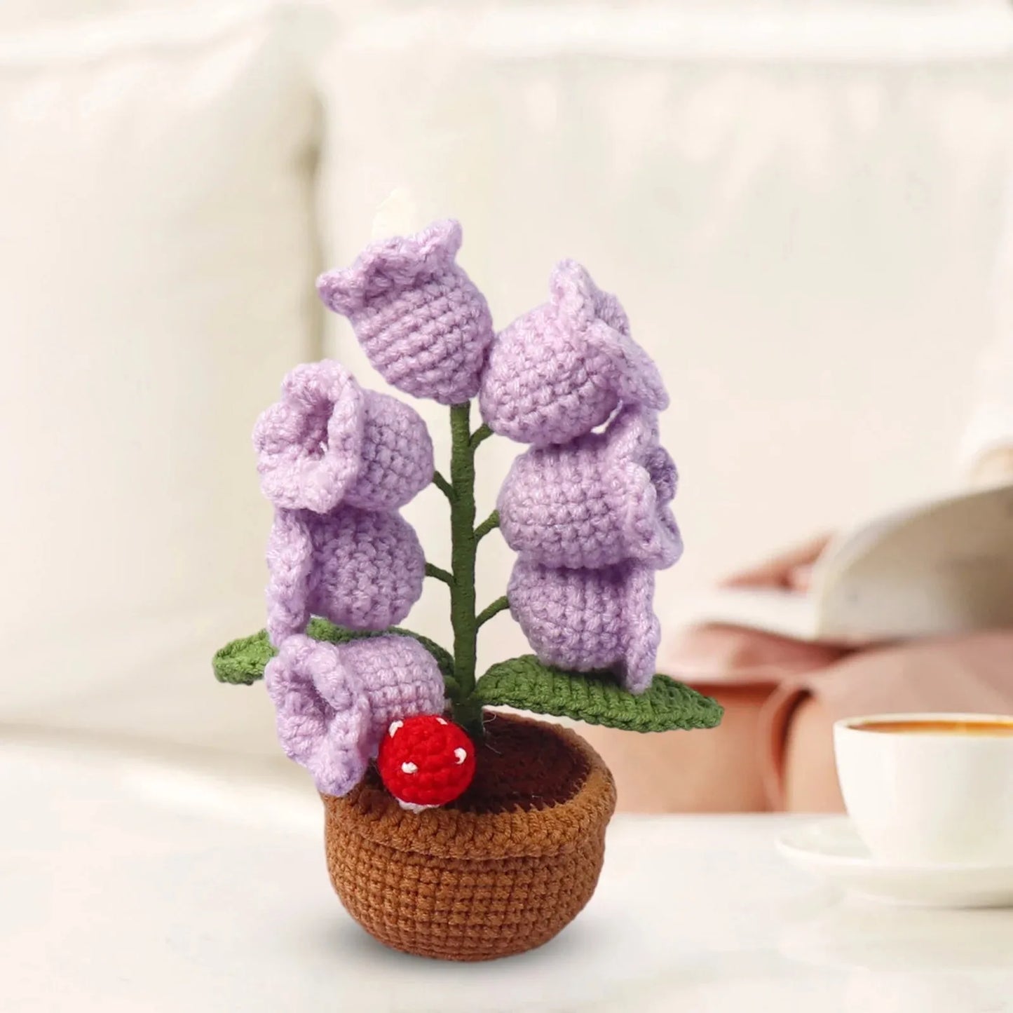 LED Knitted Lily of the Valley | Beautiful Crochet Flower Decor