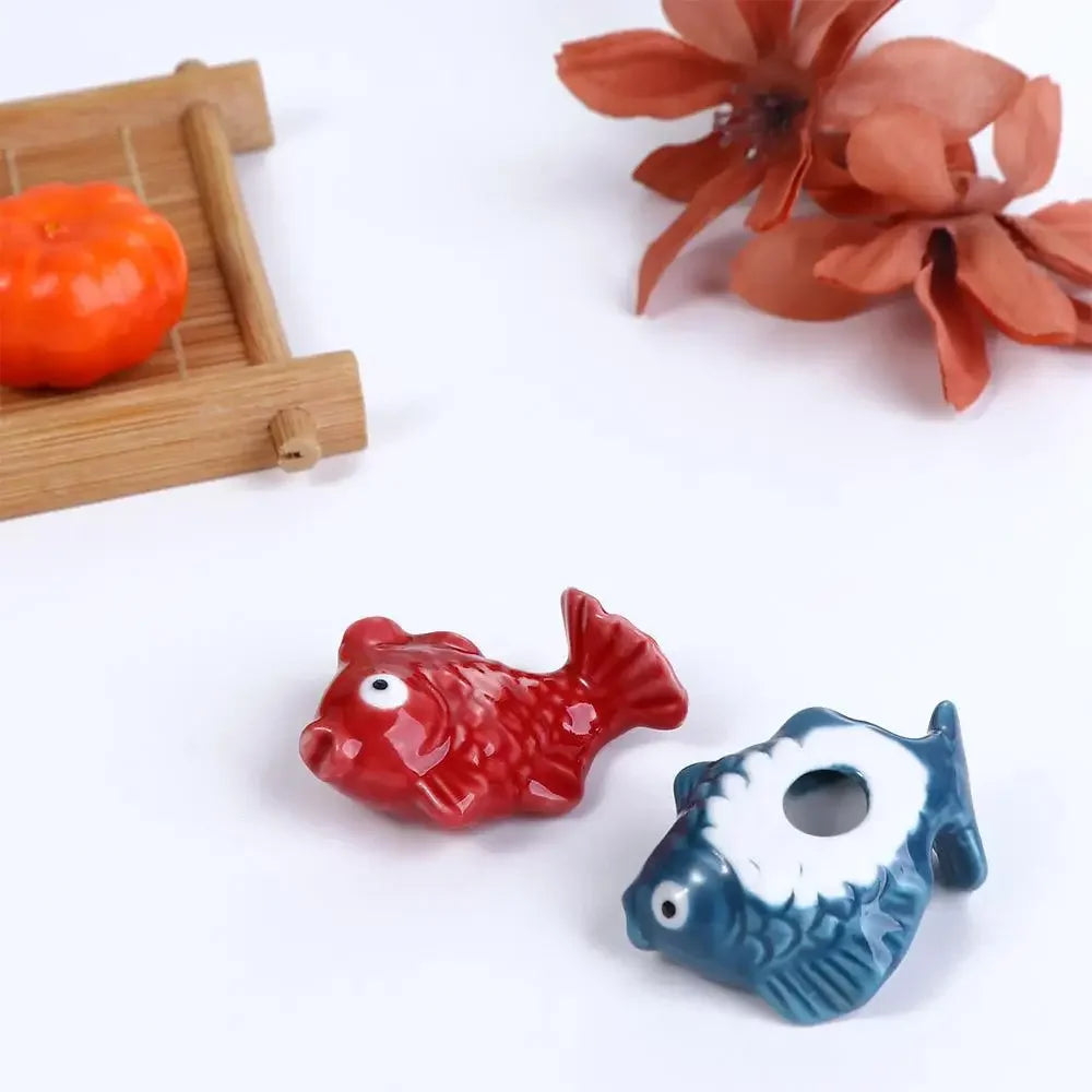 Cute Ceramic Fish-Shaped Chopsticks Holder | Creative Tableware Rack