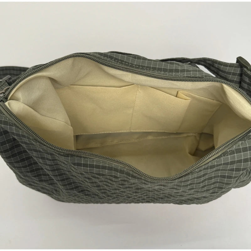 Stylish Plaid Nylon Shoulder Tote Bag | Versatile Everyday Accessory