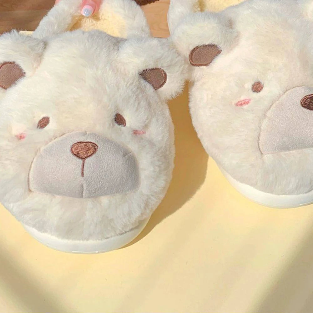 Adorable Bear Plush Slippers | Cozy & Warm Indoor Footwear