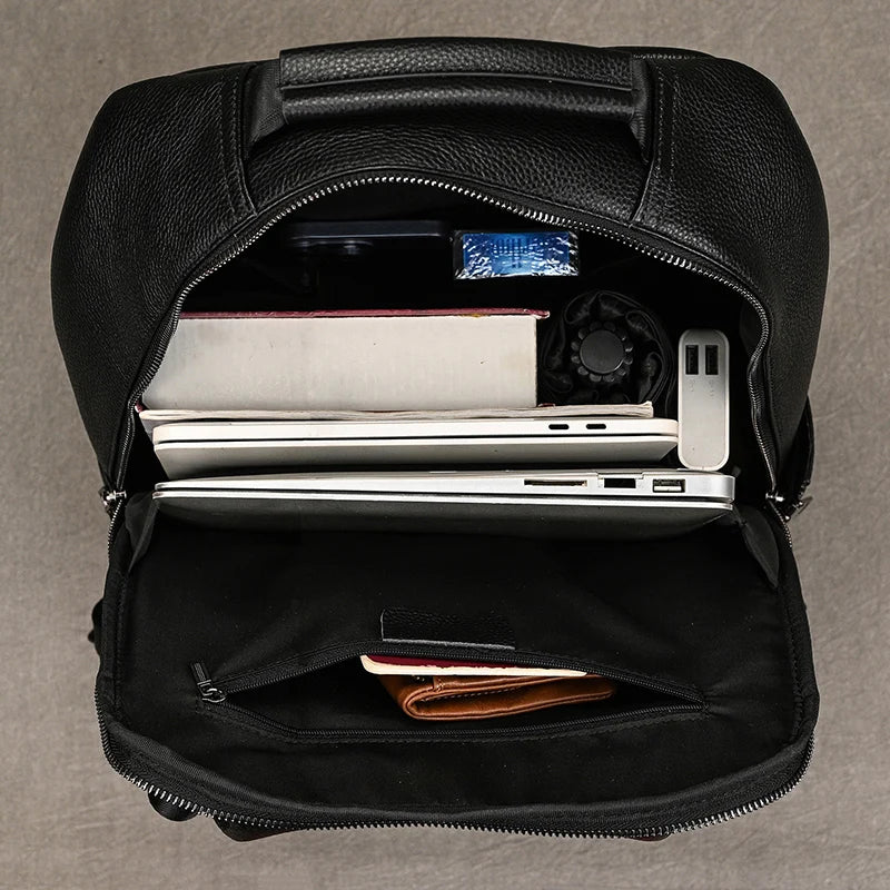 Stylish 15.6" Leather Backpack | Waterproof Travel & School Bag