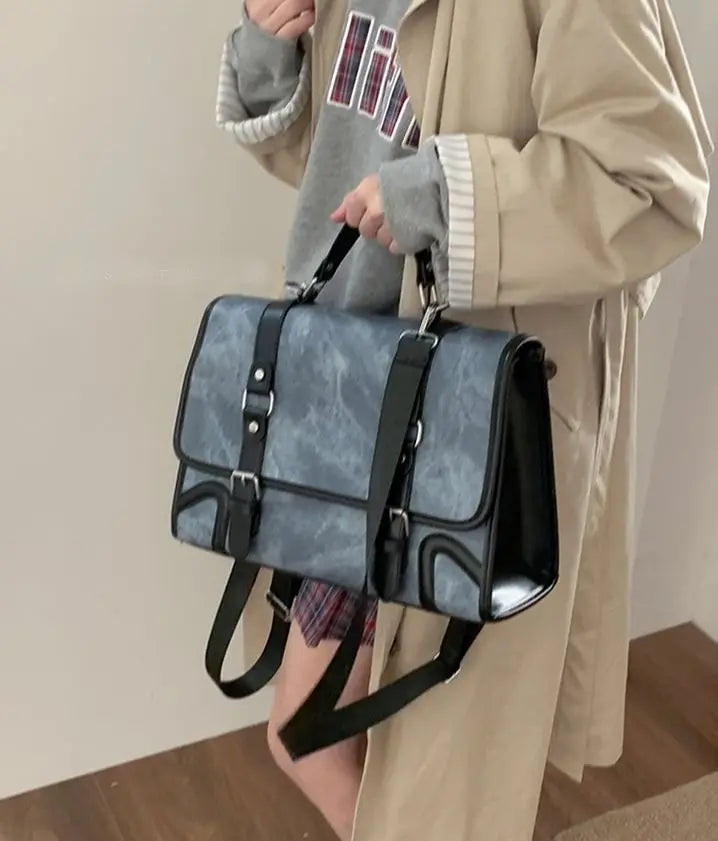 Chic Women's Preppy Backpack | Trendy Leather Handle Schoolbag