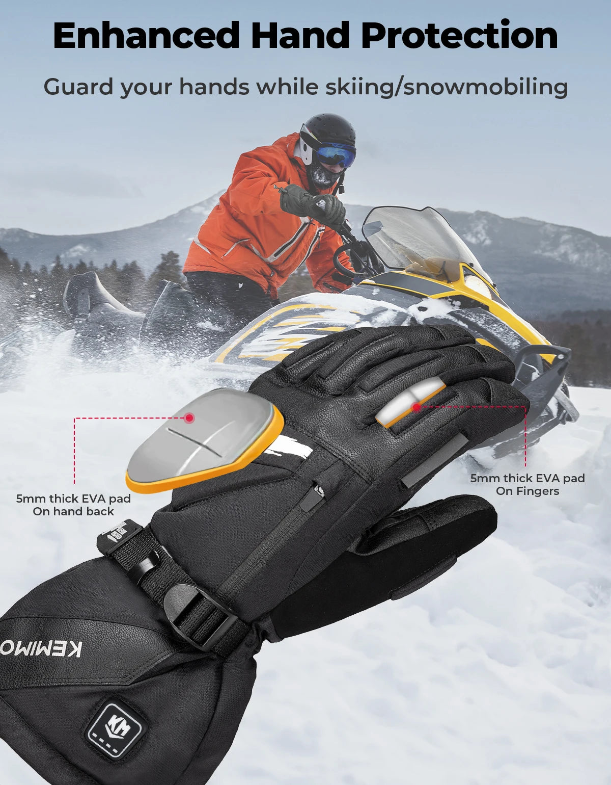Waterproof Heated Skiing Gloves | Touchscreen Winter Gear