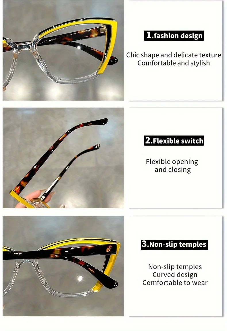 Cat Eye Clear Lens Glasses | Retro Fashion Spectacles