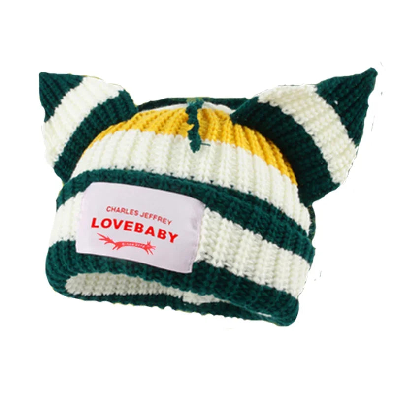 Unisex Long Fox Ears Knitted Beanie | Y2K Bunny Rabbit Hat