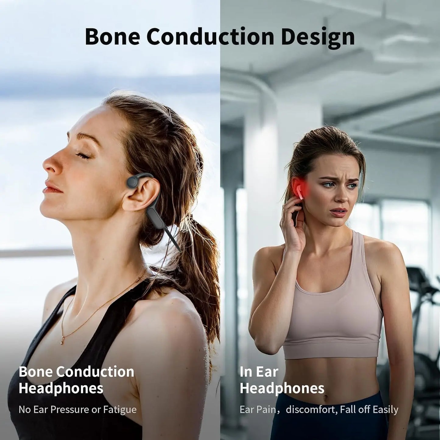 Bone Conduction Headphones | Waterproof Bluetooth 5.4 Earbuds