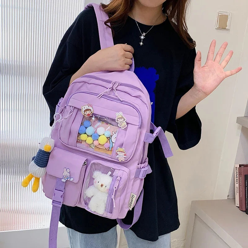Cute Girls' Korean Style Backpack | Large Capacity Casual Bag