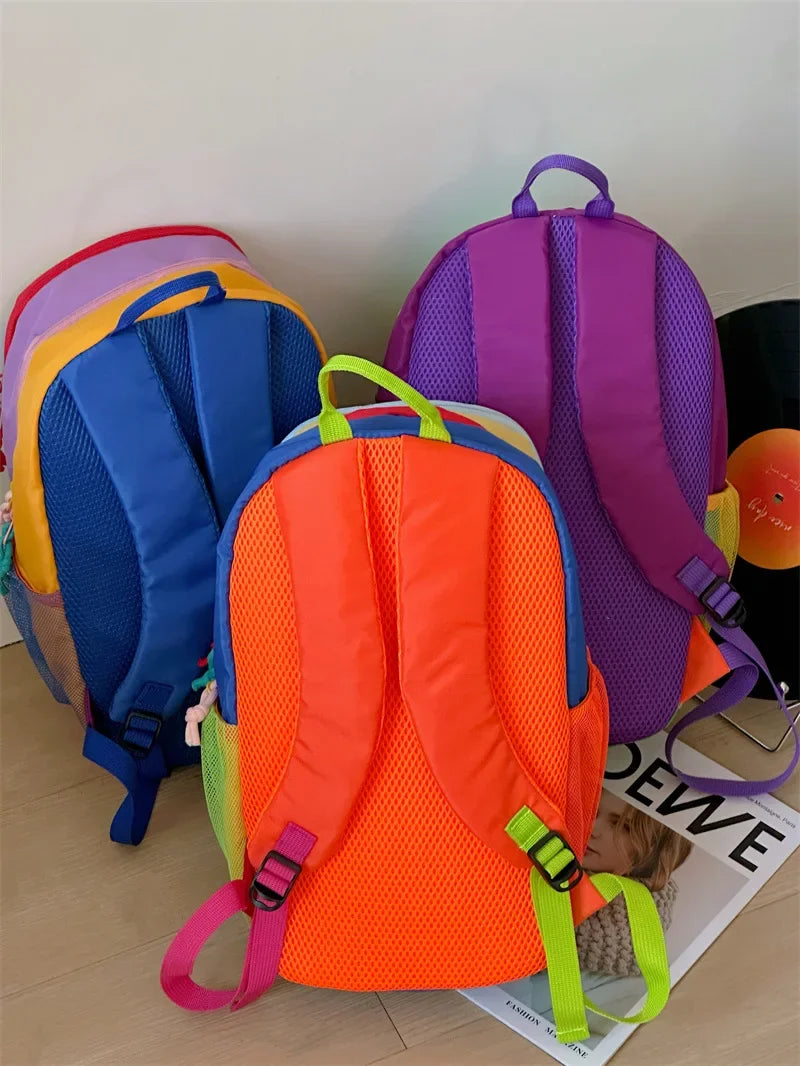 Dopamine backpack, contrasting colors, travel backpack, hiking, mountaineering, outdoor leisure, lightweight travel, study bag