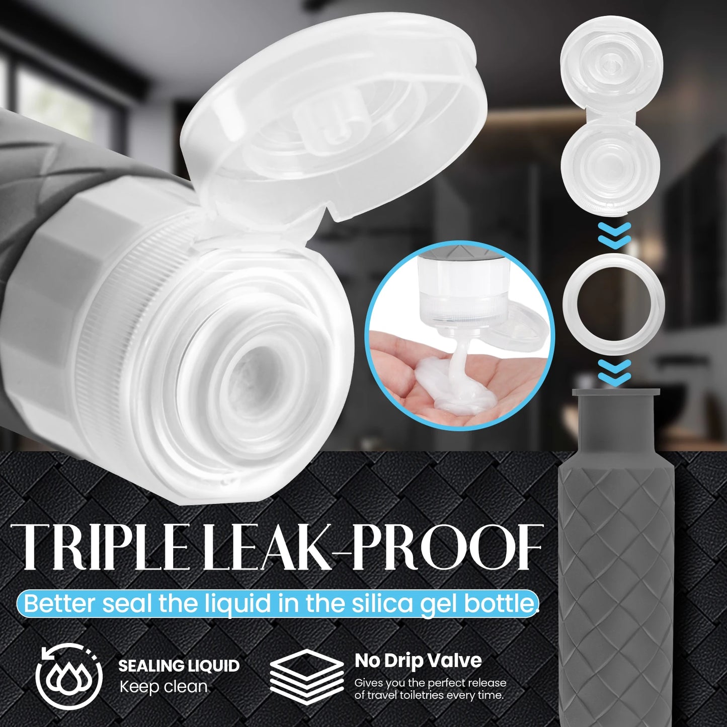 Silicone Woven Travel Dispensing Bottles | 4-Piece Set 90ml