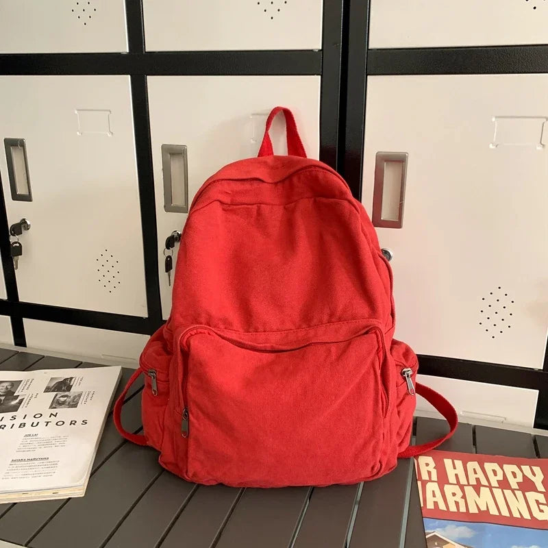 Vintage Washed Canvas Backpack | Stylish School & Travel Bag