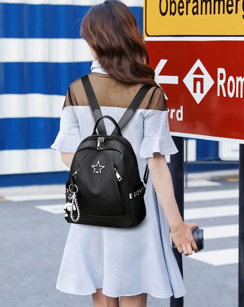 Large Capacity Women's Nylon Backpack | Stylish Casual Shoulder Bag