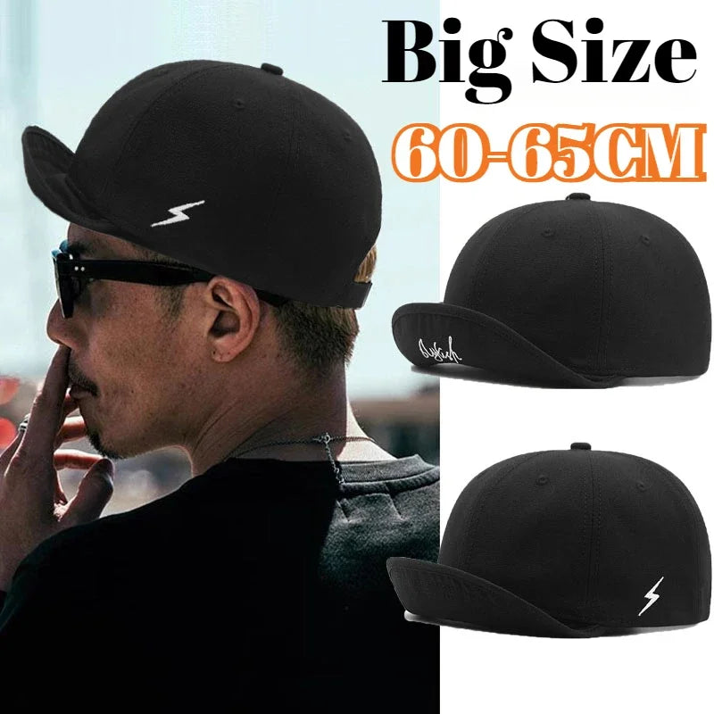 Large Head Up-turn Peak Hiphop Snapback Hat | Unisex Adjustable Cap