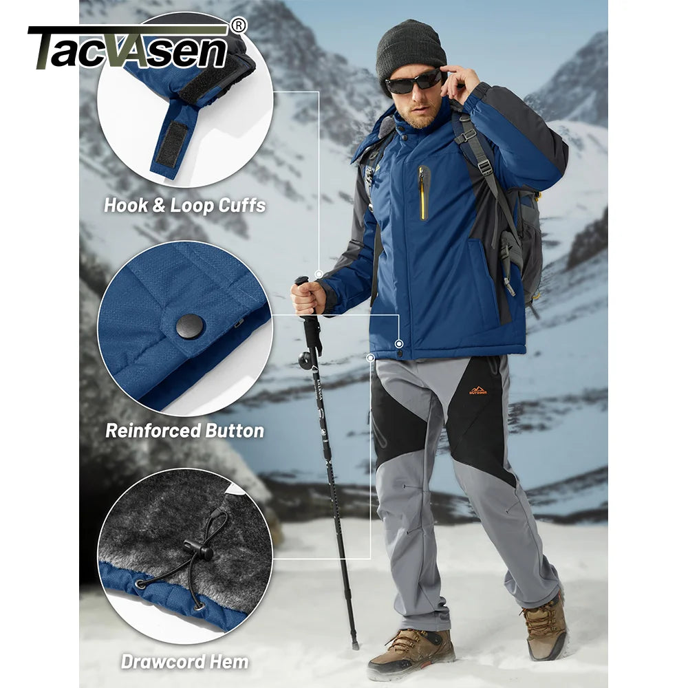 Men's Waterproof Winter Ski Jacket | Fleece Lined Snow Parka