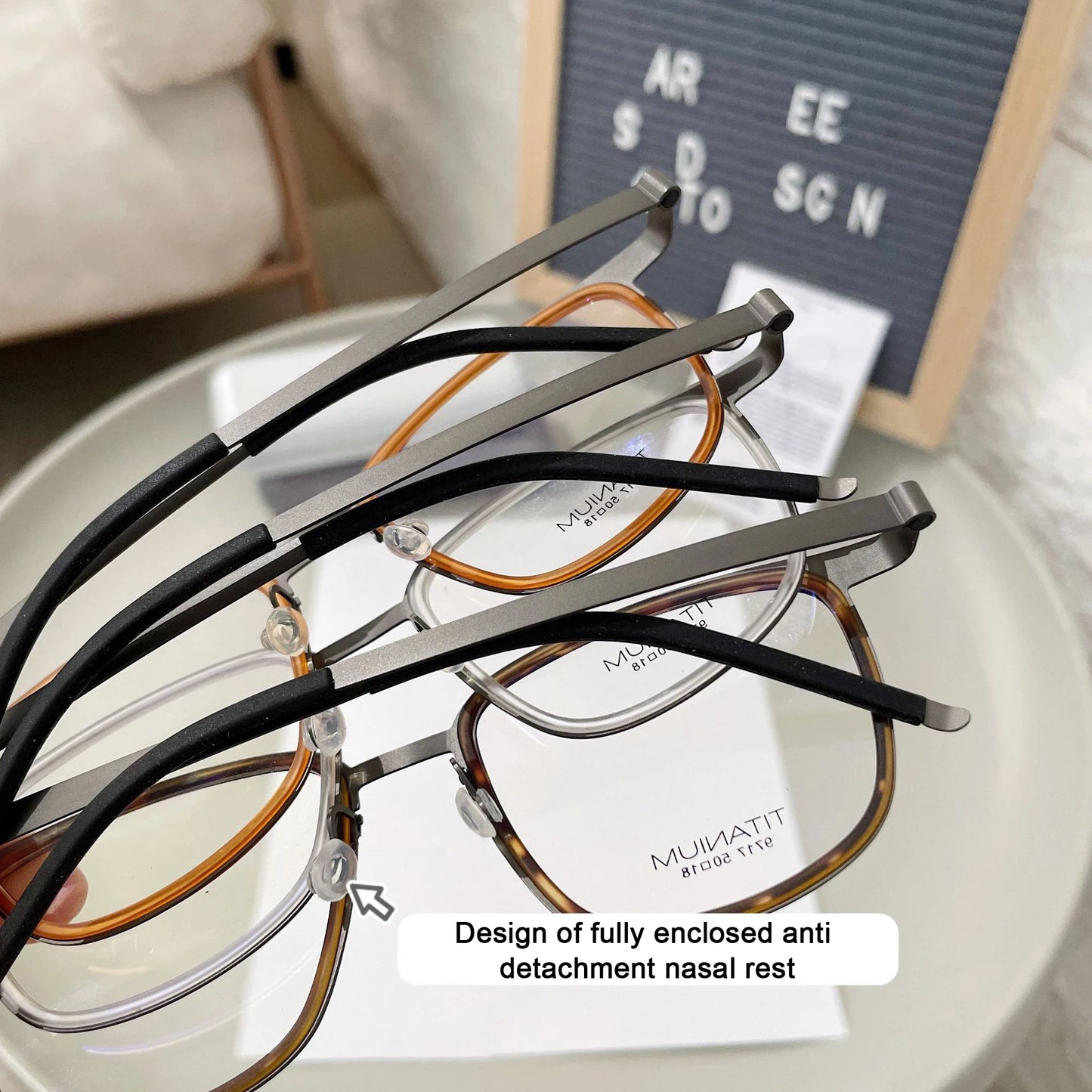 Ultralight Titanium Square Retro Eyeglasses | Professional Business Frames