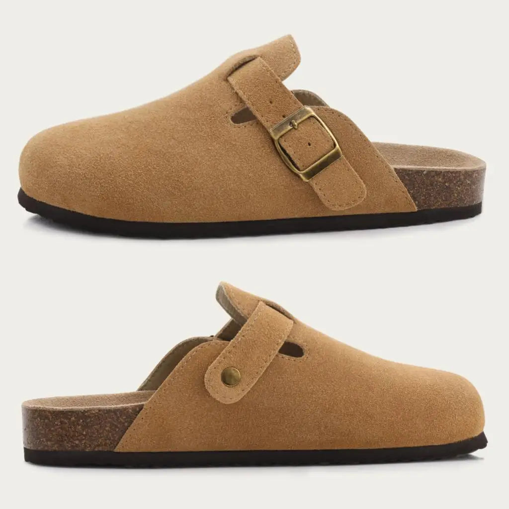 Shevalues Suede Clogs For Women Men Summer Cork Mules Soft Footbed Sandals With Arch Support  New Leisure Fashion Genuine Clogs
