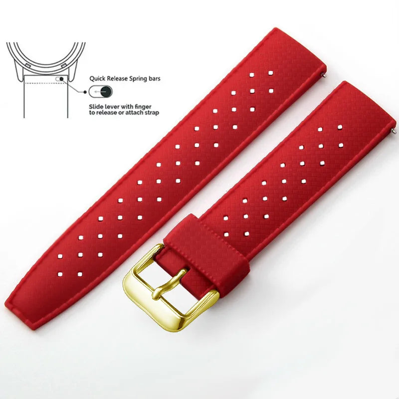 Tropical Silicone Watch Band | Quick Release Rubber Strap