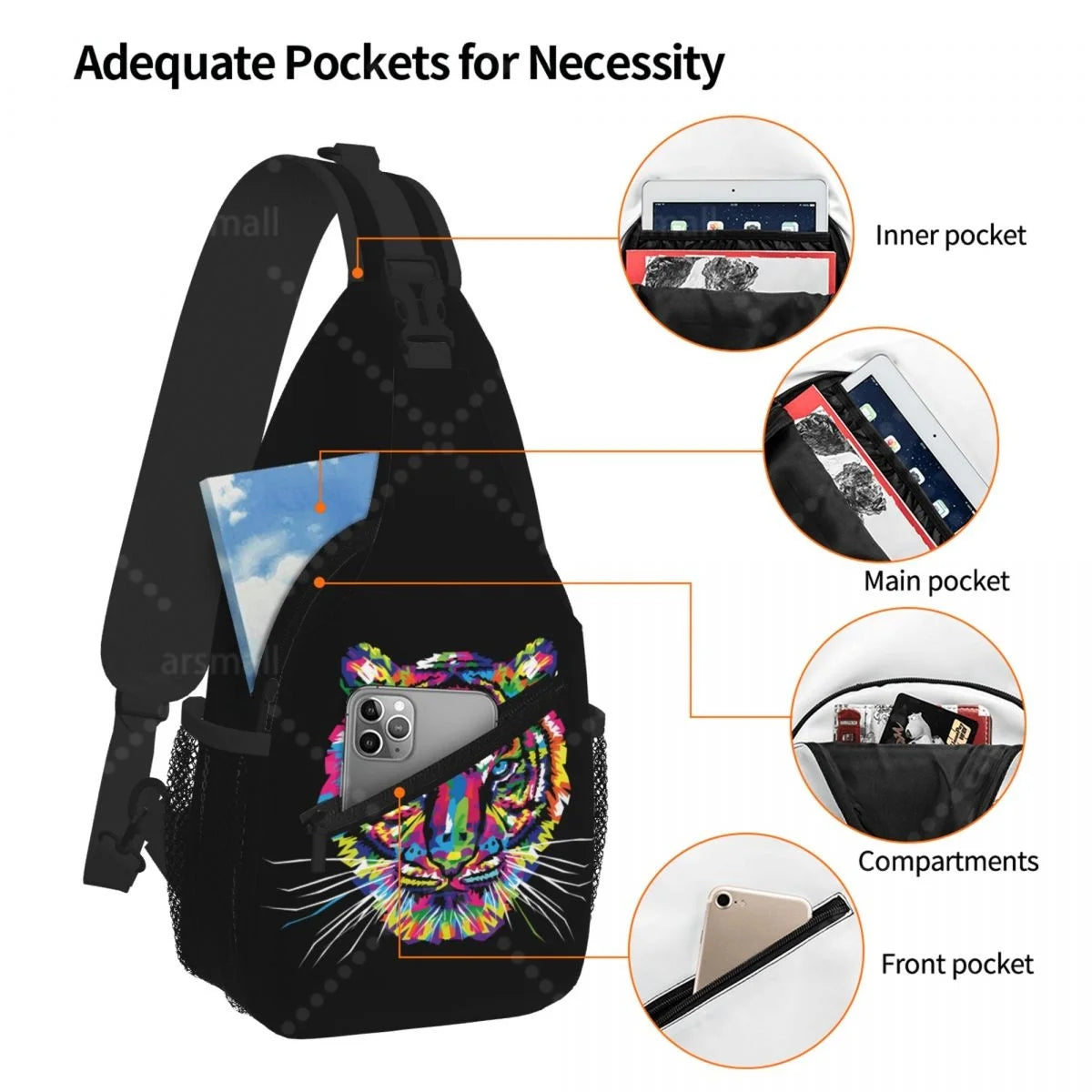 Lightweight Crossbody Sling Backpack for Travel & Sports