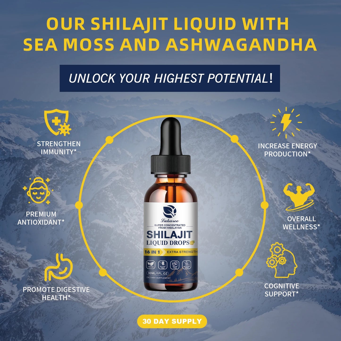 Shilajit Drops with 85+ Trace Minerals for Immunity & Digestion