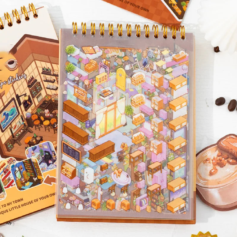 Cute Cartoon Scenography Sticker Set for DIY Projects