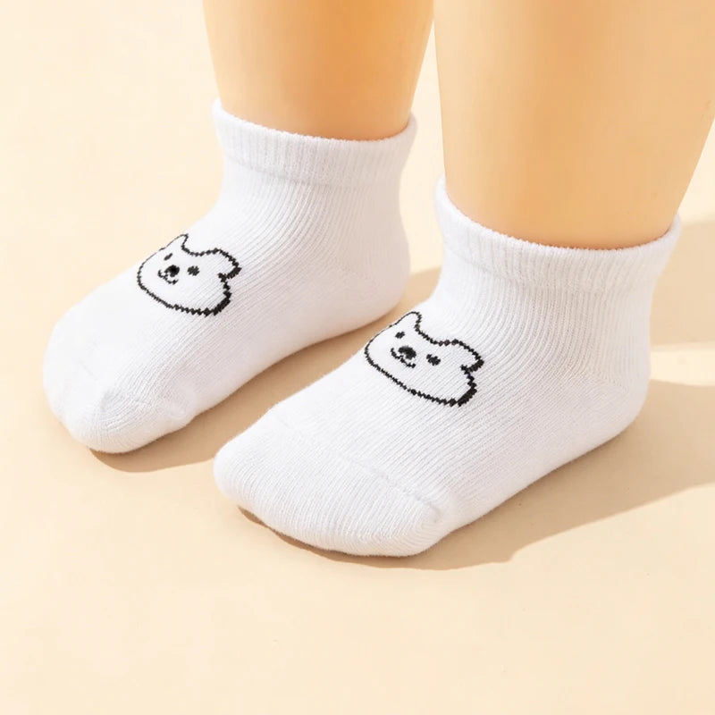 Cute Bear Printed Newborn Baby Socks | Breathable & Comfortable