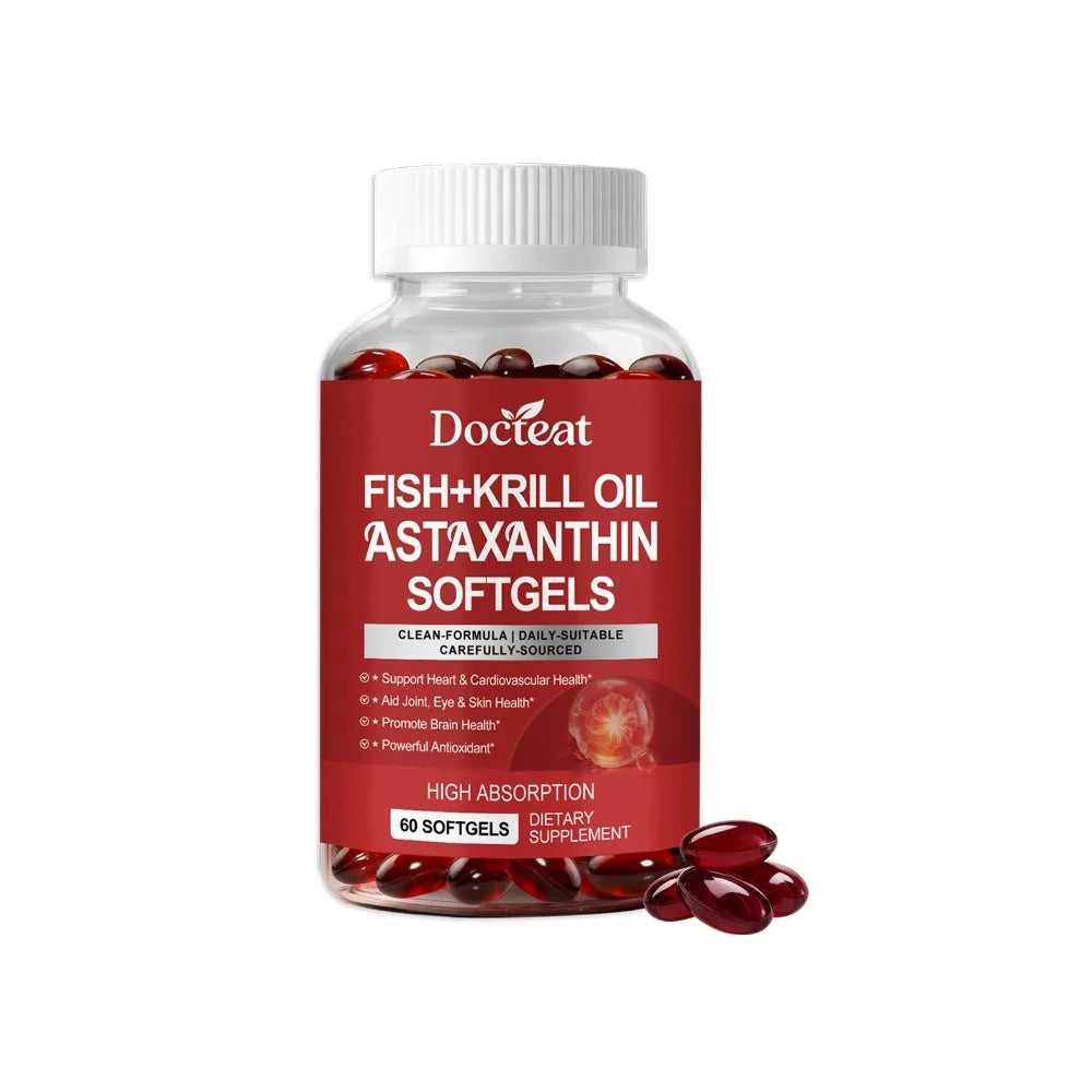 Fish & Krill Oil Softgels with Omega-3 | Antioxidant Support