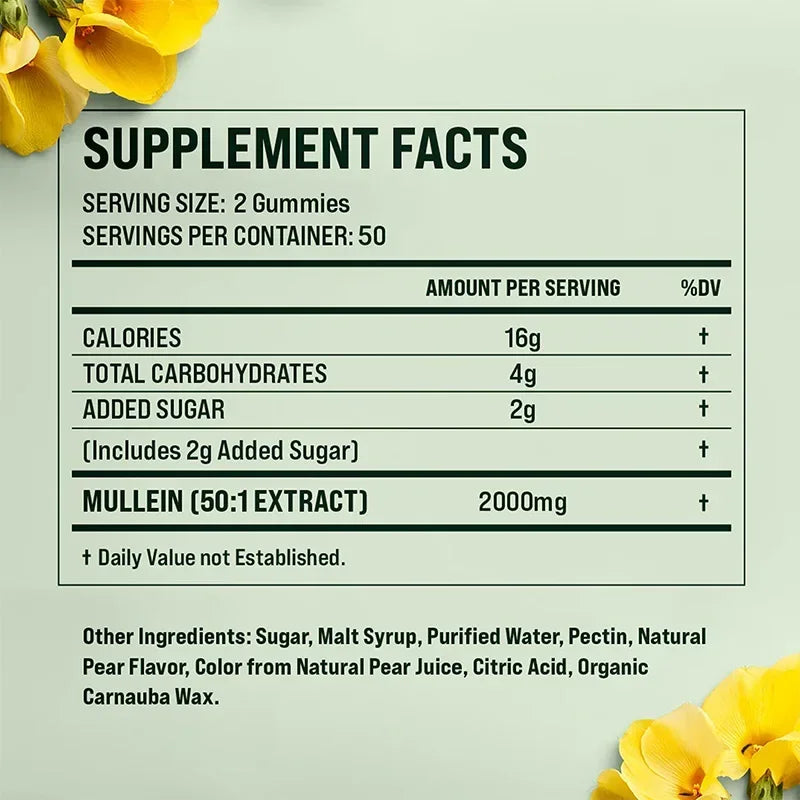 Natural Mullein Gummies for Lung Health & Immune Support