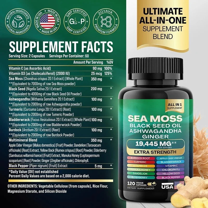 Organic Shilajit Capsules & Sea Moss | Natural Health Boost