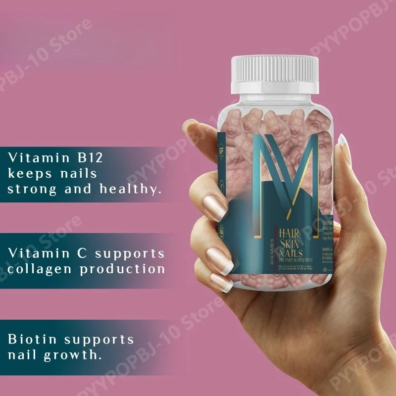 Hair Skin Nail Gummies | Daily Biotin Multivitamin Supplement