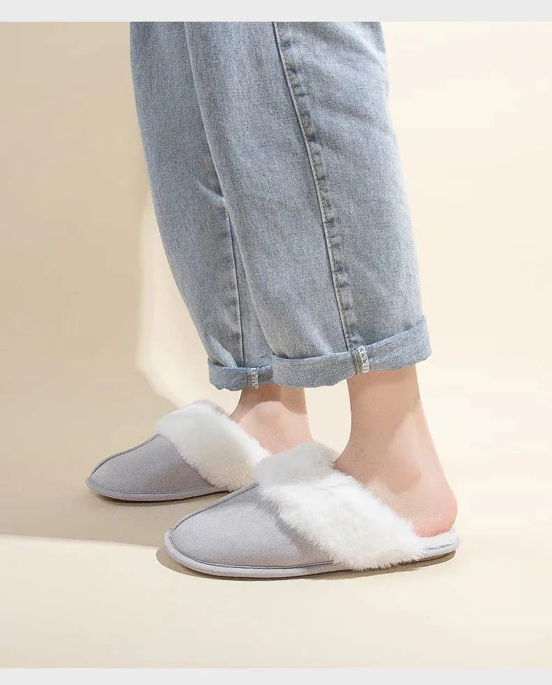 Cozy Women's Fuzzy Lined Indoor Slippers | Warm Anti-Slip Comfort