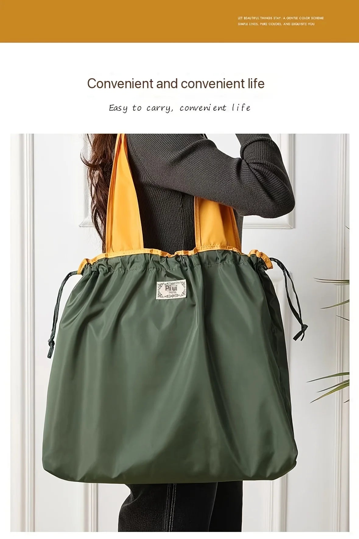 Foldable Large-Capacity Tote Bag | Stylish Grocery and Travel Companion