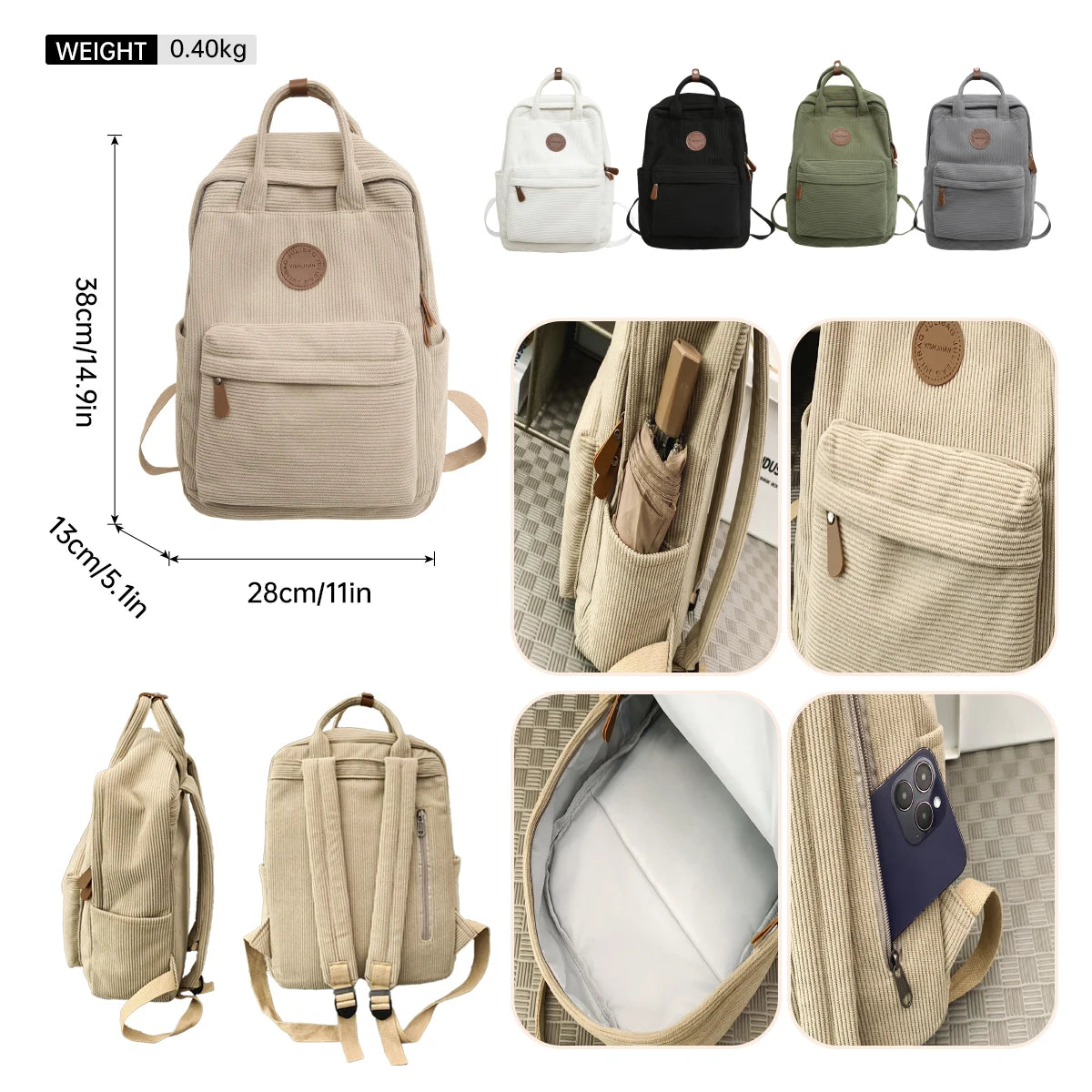 Mochila Elegante de Terciopelo para Estudiantes | Funcional y Chic